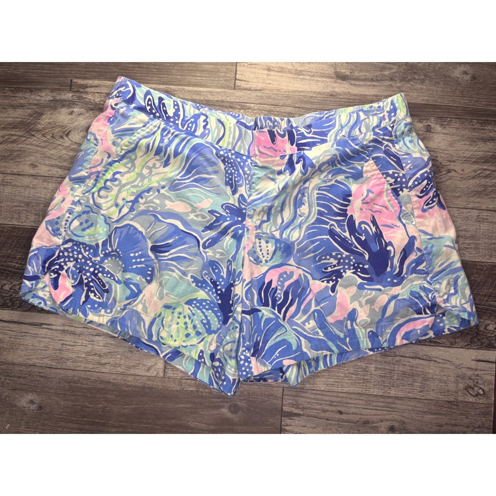 Lilly Pulitzer Ocean View Shorts Saltwater Blue Small Coconutgirl Beachy‎